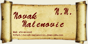 Novak Malenović vizit kartica